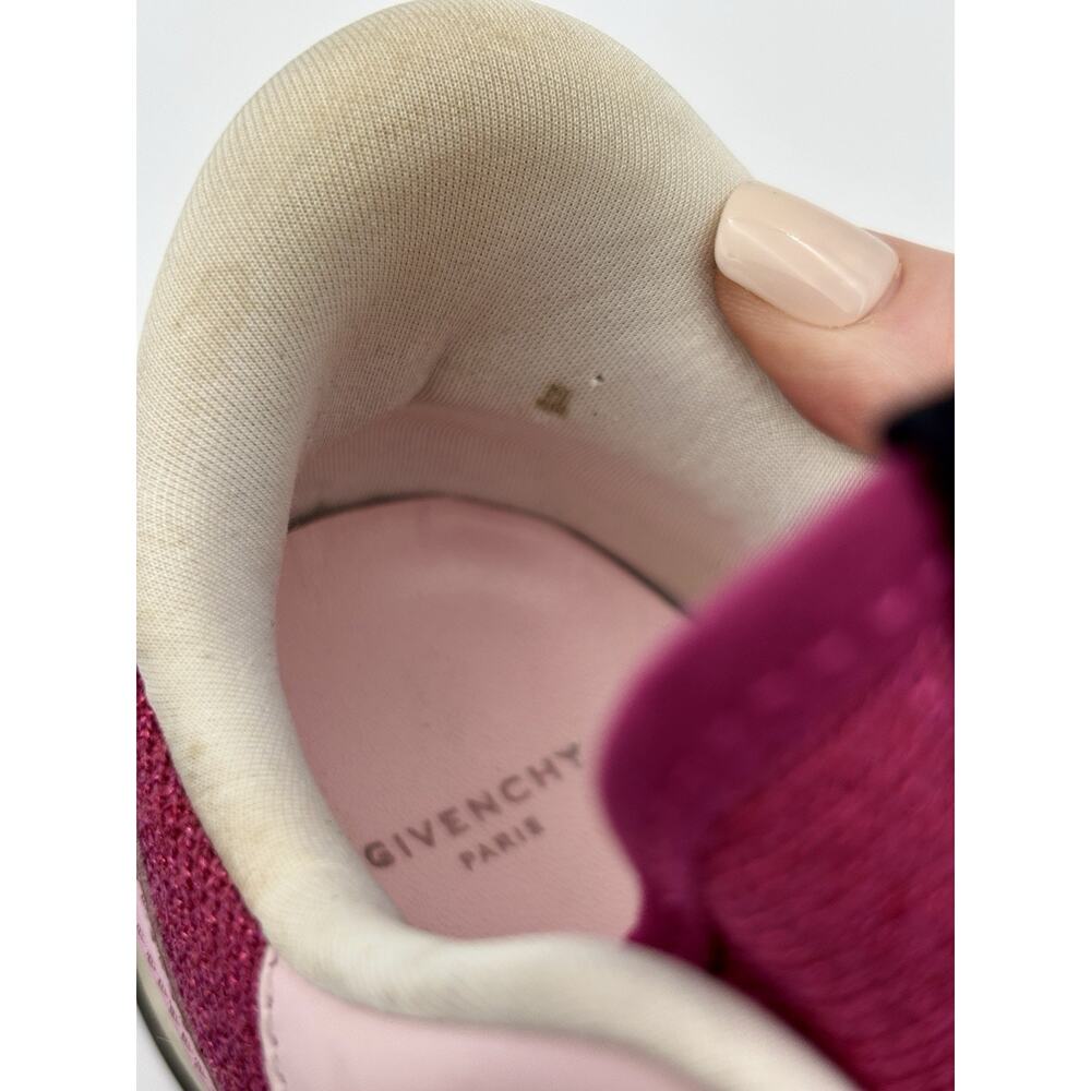Authentic Givenchy Star Runner Sneakers Pink Raspberry Size 8.5 Leather Elastic - Picture 11 of 16